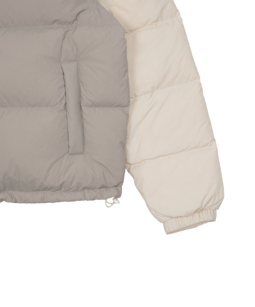 TCM color block puffer jacket (grey)
