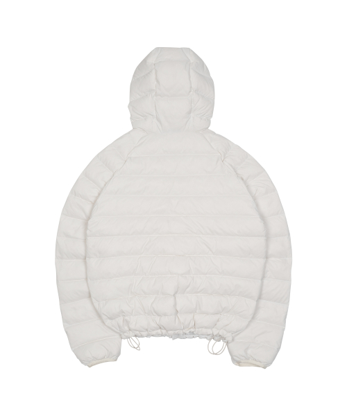 TCM mini logo raglan light puffer jacket (white)