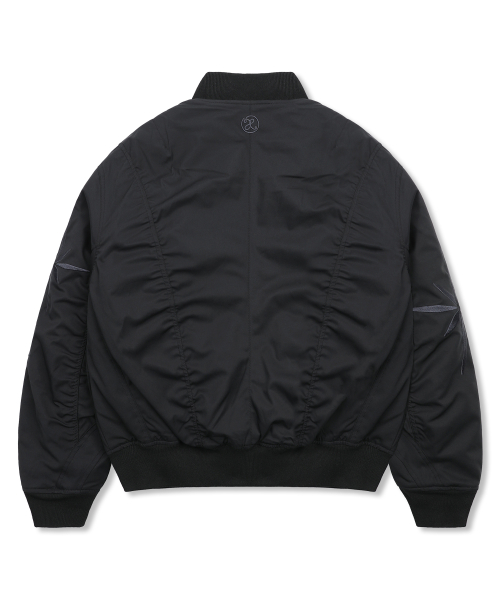 XJ107 인시전 셔링 MA-1 자켓 (BLACK)
