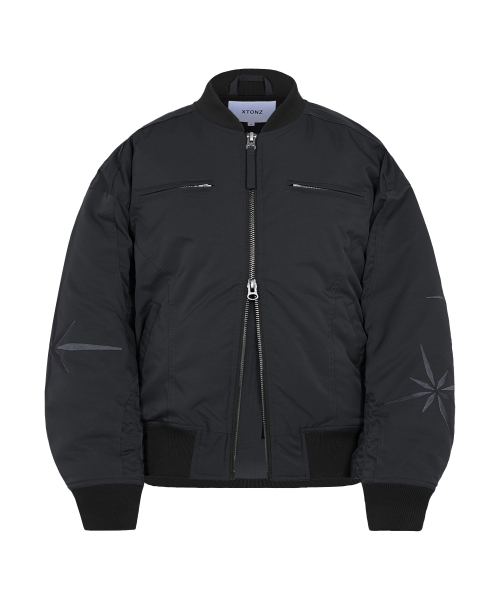 XJ107 인시전 셔링 MA-1 자켓 (BLACK)