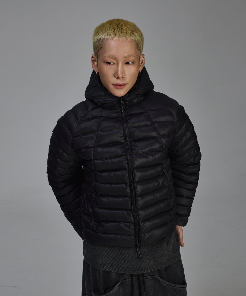 라이트 웨이트 패딩 후드 자켓[블랙]