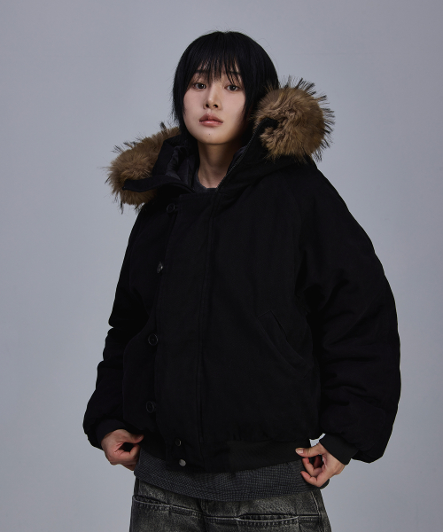 빈티지 워시드 N2B 숏 패딩 자켓[블랙]