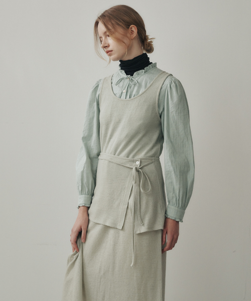 Rube Layered Wool One-Piece SageGreen