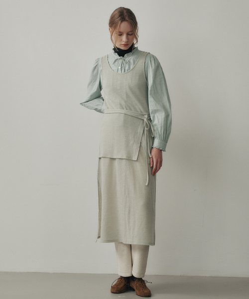 Rube Layered Wool One-Piece SageGreen