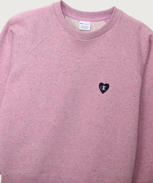 여성 하트 로고 루즈핏 스웨트셔츠 Purplish Pink