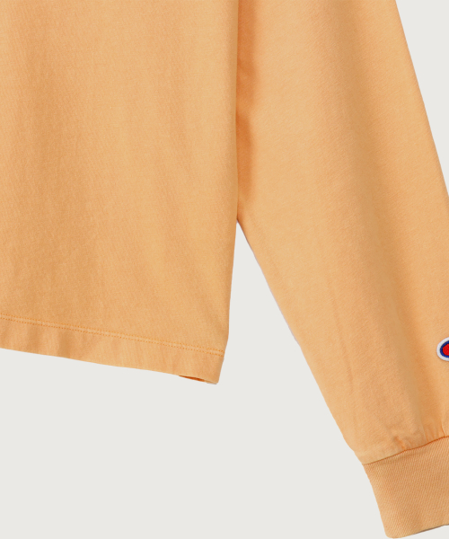 여성 아치 로고 루즈핏 워싱 롱슬리브 Soft Orange