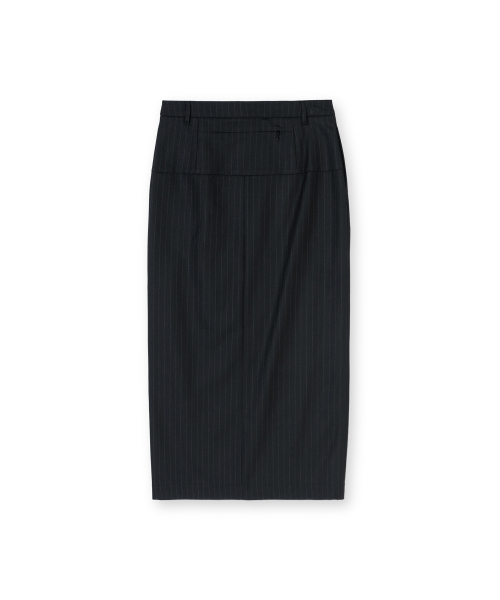 W H Line Long Skirt, Black Stripe