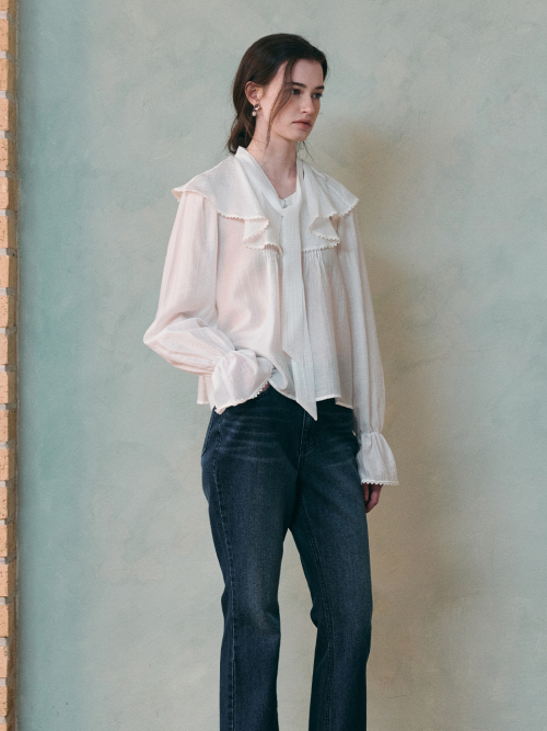 ELENA frill tie blouse_WHITE