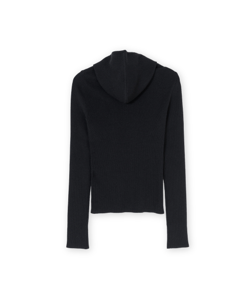 W Hood Knit, Black