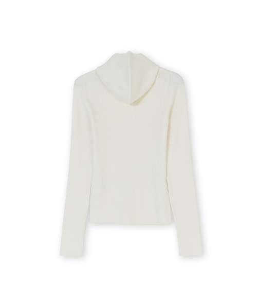 W Hood Knit, Ivory