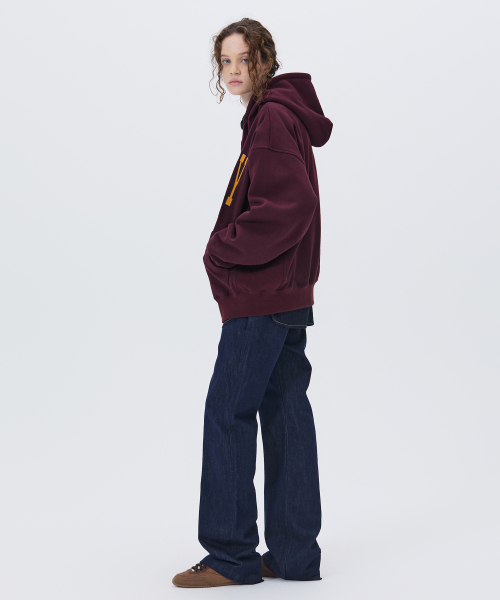 LONELY/LOVELY FLUFF HOODIE ZIP-UP BURGUNDY