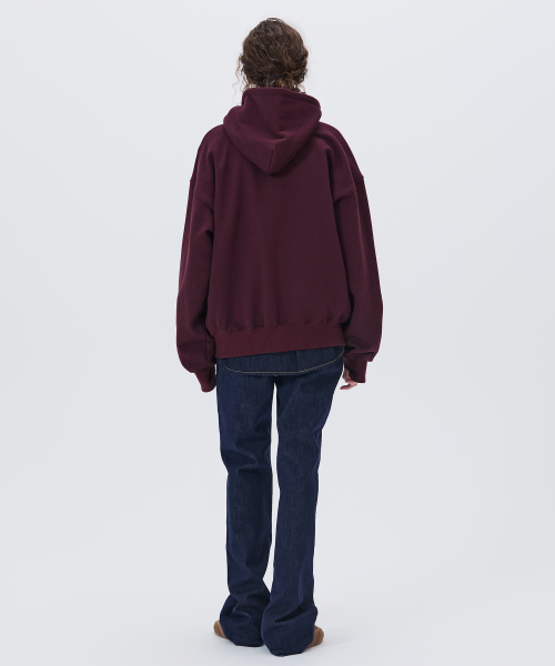 LONELY/LOVELY FLUFF HOODIE ZIP-UP BURGUNDY