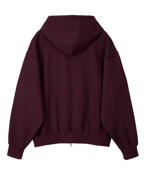 LONELY/LOVELY FLUFF HOODIE ZIP-UP BURGUNDY