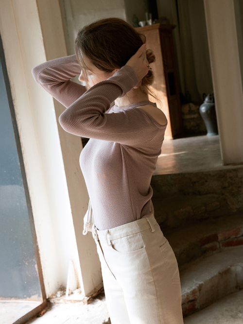 THEA cutout knit top_PINK