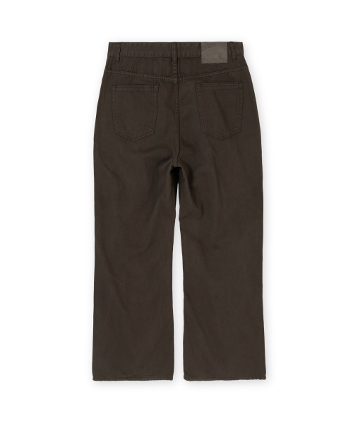 Washed Boots Cut Denim, Dark Brown