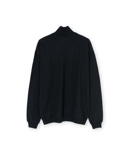 Giza Cotton Turtle Neck, Black