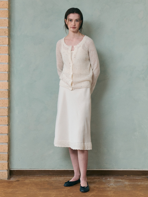 SIENA vintage jacquard skirt_IVORY