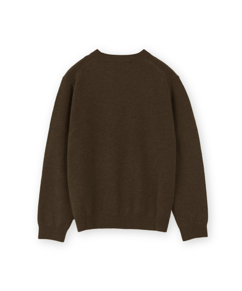 W Extra Super Fine V Neck Knit, Brown