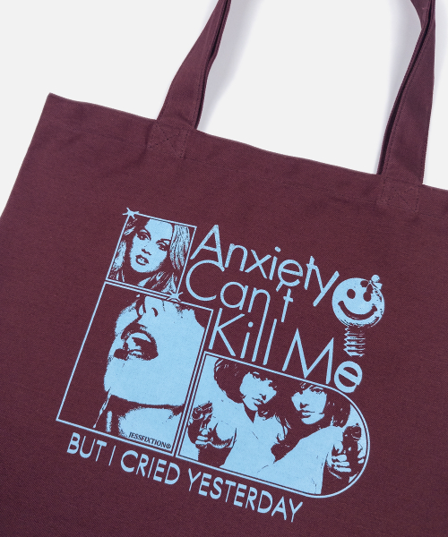 ANXIETY CANT KILL ME TOTE BAG (BURGUNDY)