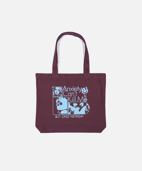 ANXIETY CANT KILL ME TOTE BAG (BURGUNDY)