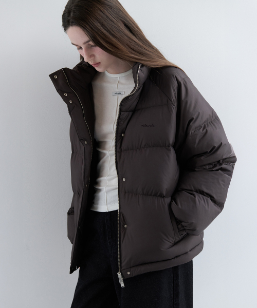 HIGH NECK DUCK DOWN PADDING BROWN