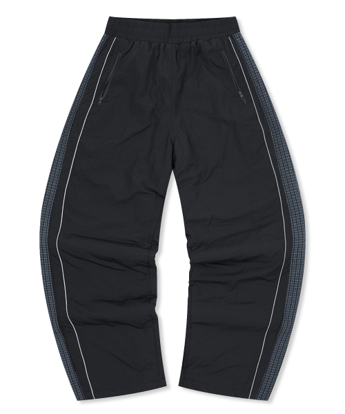 XP312 Check Nylon Quilting Padding Pants (BLACK)