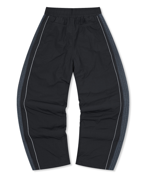XP312 Check Nylon Quilting Padding Pants (BLACK)