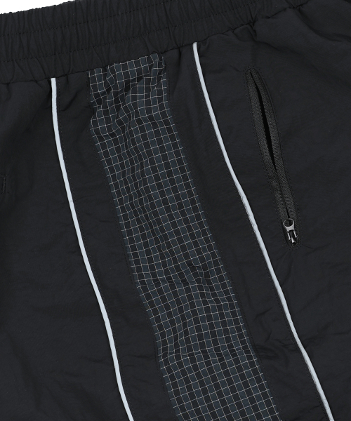 XP312 Check Nylon Quilting Padding Pants (BLACK)