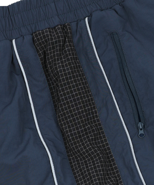XP312 Check Nylon Quilting Padding Pants (NAVY)