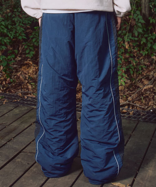 XP312 Check Nylon Quilting Padding Pants (NAVY)