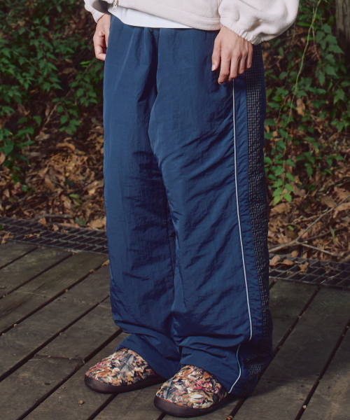 XP312 Check Nylon Quilting Padding Pants (NAVY)