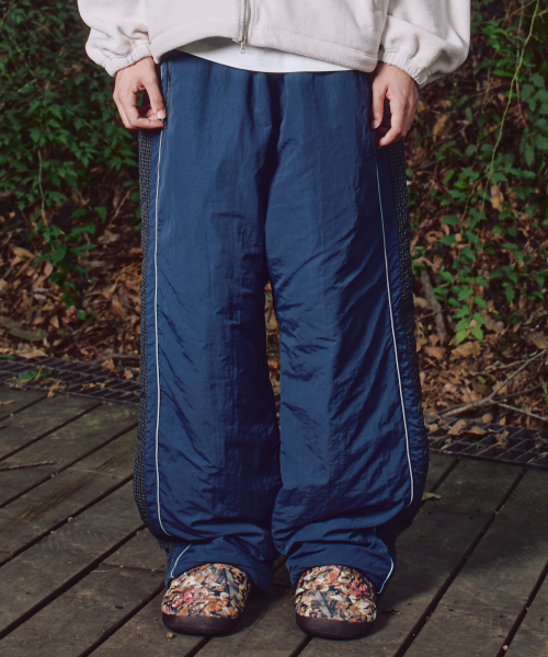 XP312 Check Nylon Quilting Padding Pants (NAVY)
