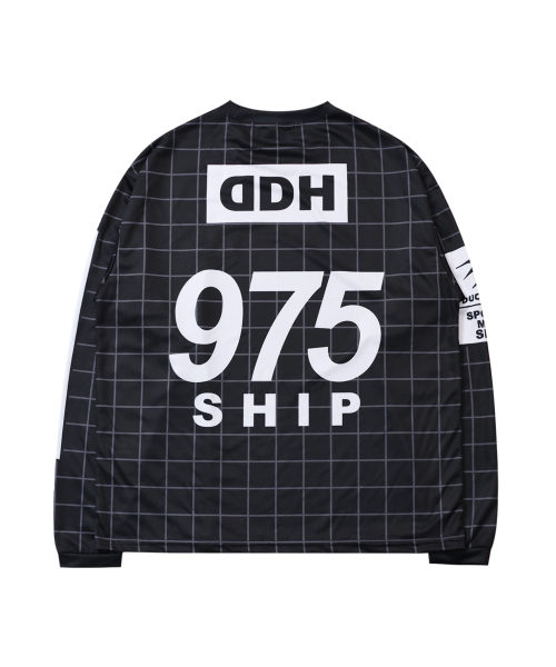 Grid Racing Overfit Long Sleeve Black