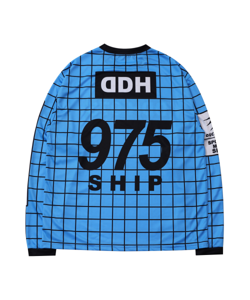 Grid Racing Overfit Long Sleeve Blue