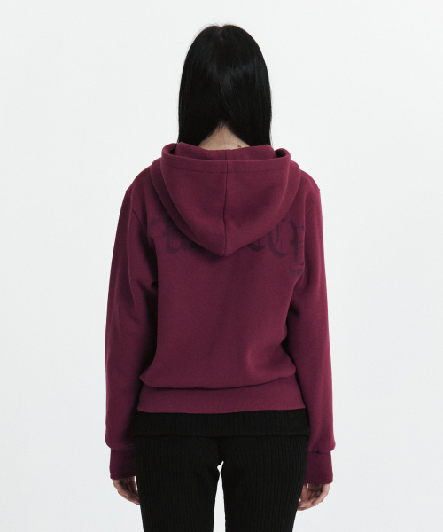 C VELVET LOGO FLEECE ZIP-UP HOODIE_PURPLE