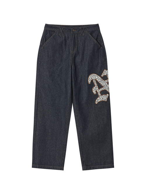 LETTER N DENIM PANTS BLUE