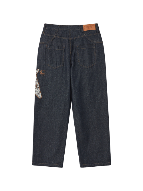 LETTER N DENIM PANTS BLUE