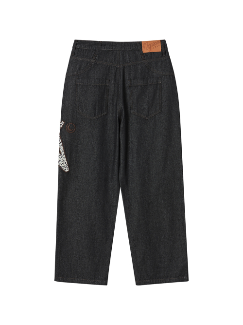 LETTER N DENIM PANTS INDIGO