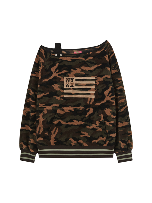 NYX FLUFFY OFF SHOULDER KHAKI