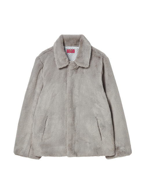 COLLAR FUR JACKET GREY