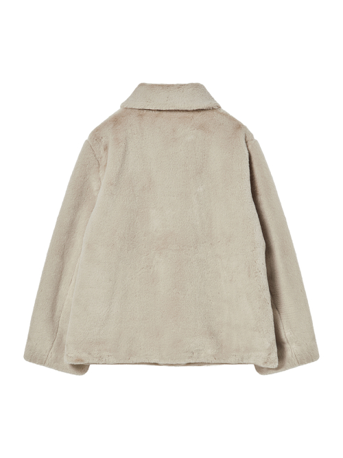 COLLAR FUR JACKET BEIGE