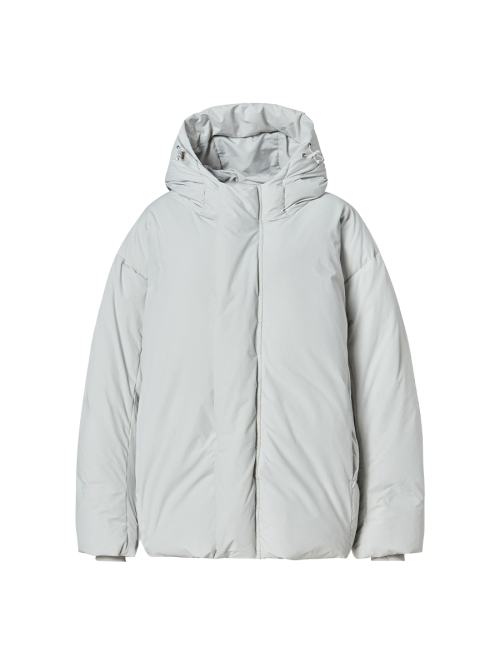 HOOD DOWN PUFFER LIGHT GREY