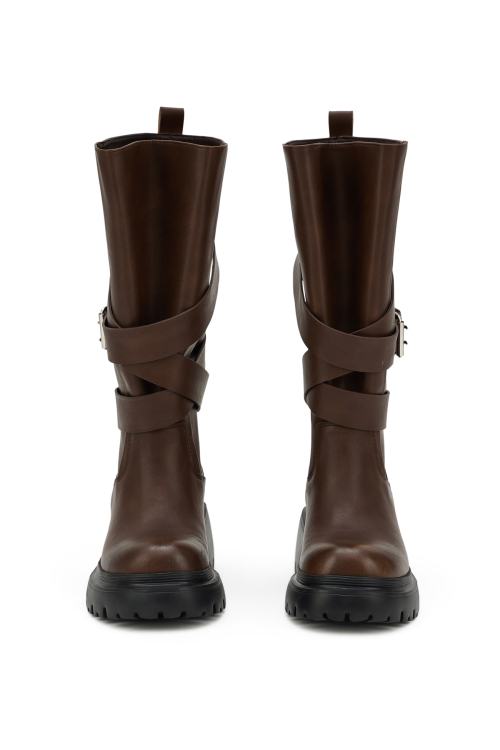 WILD BUCKLE BOOTS IN BROWN