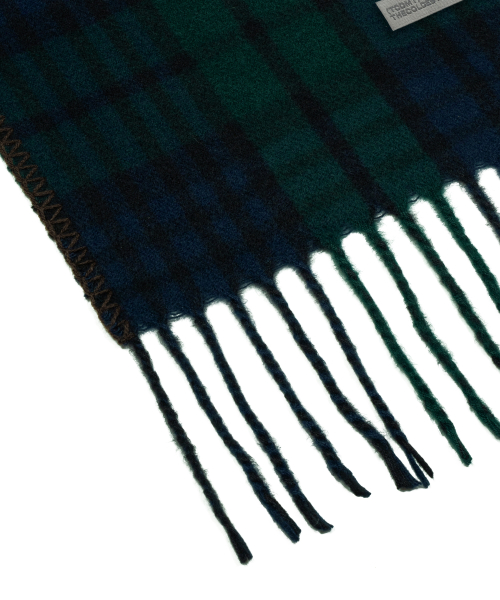 TCM mini logo check muffler (green/navy)