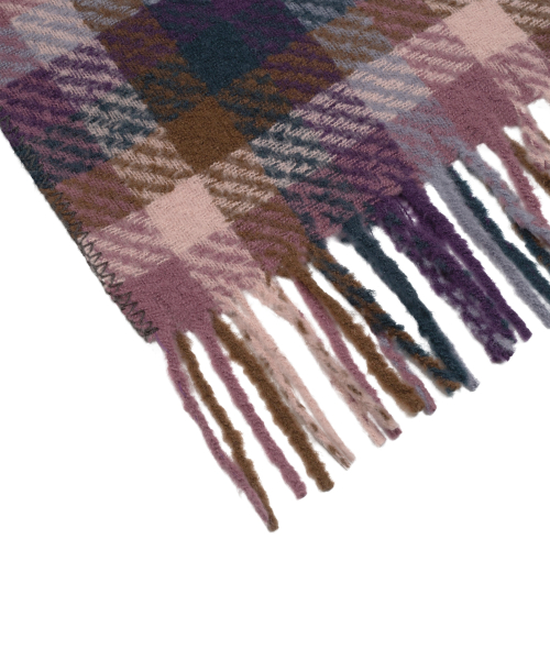 TCM mini logo check heavy muffler (purple/pink)
