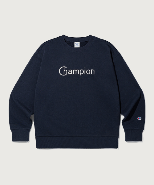 그래픽 로고 루즈핏 스웨트셔츠 Navy
