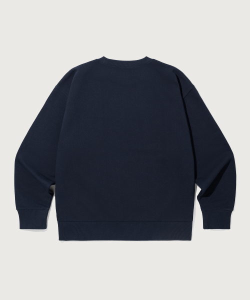 그래픽 로고 루즈핏 스웨트셔츠 Navy