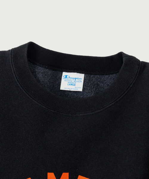 리버스위브 BASEBALL 레귤러핏 기모 스웨트셔츠 Off Black