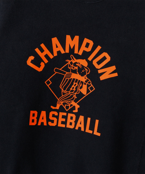 리버스위브 BASEBALL 레귤러핏 기모 스웨트셔츠 Off Black