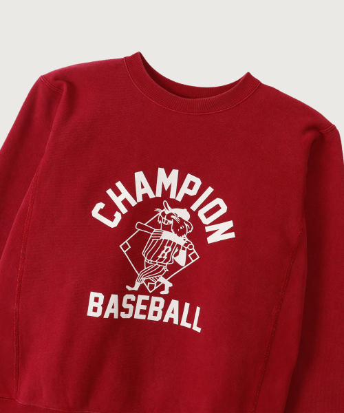 리버스위브 BASEBALL 레귤러핏 기모 스웨트셔츠 Maroon